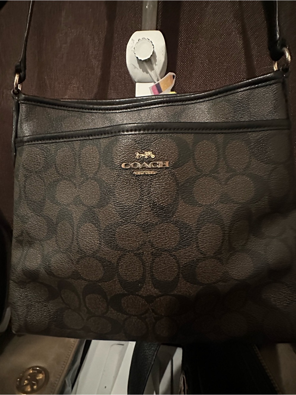 Coach Brown & Black Signature Crossbody